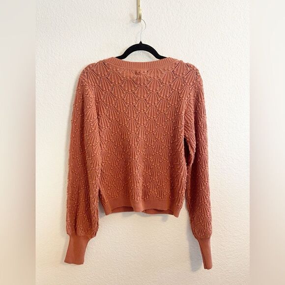 Driftwood Nancy knit cardigan in brick. Large. NWT - Picture 3 of 8